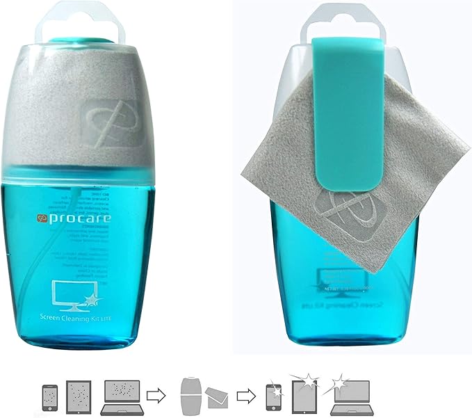 ProcareSelect Screen Cleaner with 3 Premium Microfiber Cloth for LCD & OLED 4K TV, Laptop, PC, Tablet, Mobile Phone - Easy Wipe for Mirror Shine Screen