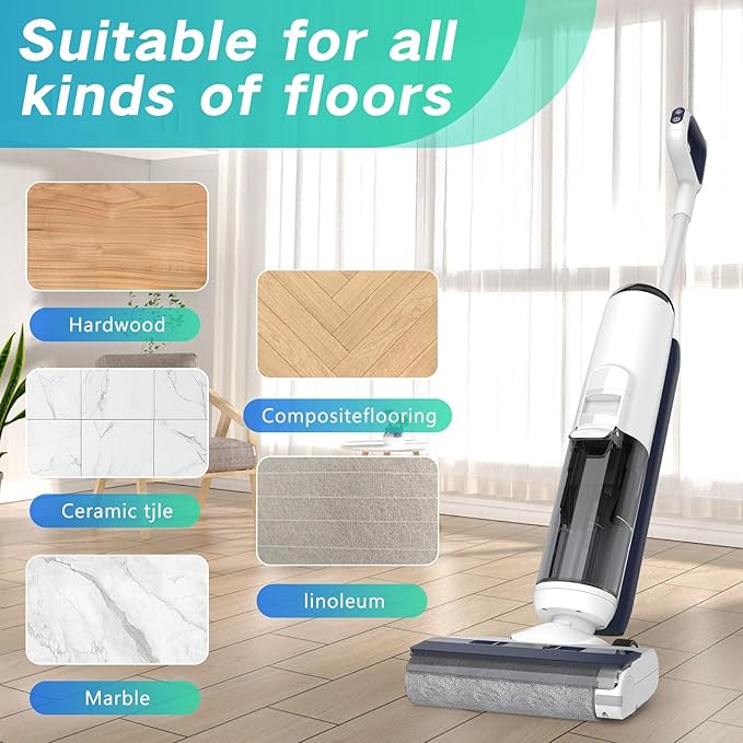 Accessory Set for Tineco iFLOOR 5 Breeze Wet and Dry Vacuum Cleaner Replacement Parts 7 Pieces Accessories 3 Roller Brushes + 3 HEPA Filters + 1 Cleaning Brush