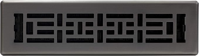 Decor Grates AJH212-GM Oriental Floor Register, 2x12 Inches, Gun Metal