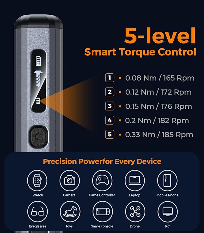 AXTH 76-in-1 Mini Electric Screwdriver Set, [Precise Torque Control] Magnetic Power Precision Screw driver, Rechargeable Tiny Cordless Repair Tool Kit, for Eyeglass, Watch, Computer, PS5, Electronic