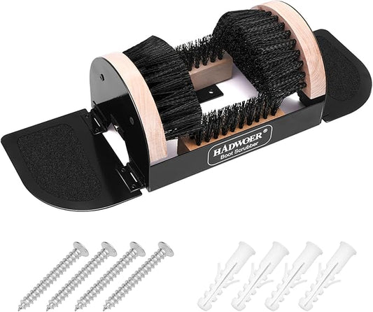 Hadwoer Boot Brush Scraper Outdoor – Heavy Duty Boot Scrubber & Shoe Cleaner Brush with Sturdy Bristles – Resistant Boot Cleaner for Mud, Dirt & Snow – Durable Outdoor Boot Scrapers with Brushes