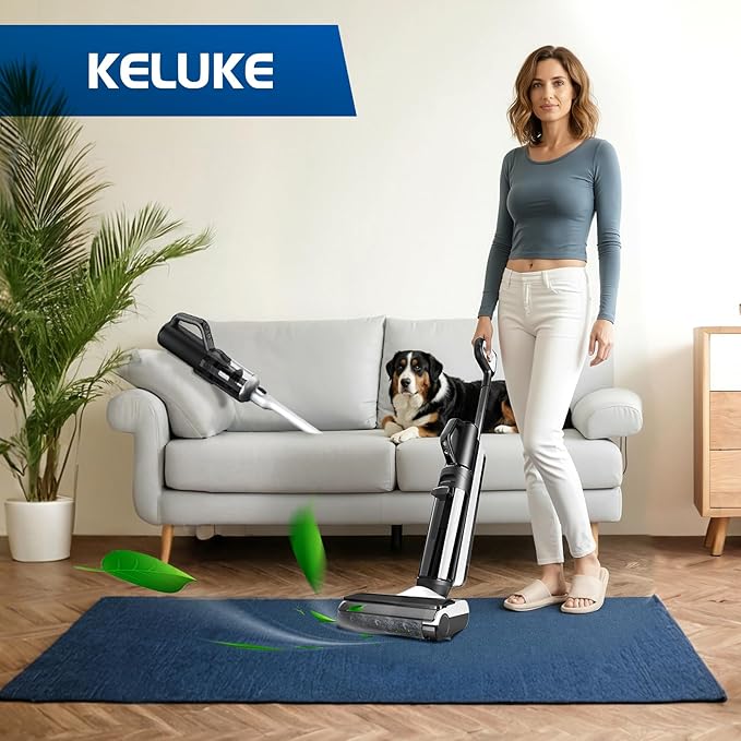 keluke Only S5Combo - Replacement Roller Brush and Filters Compatible with Tineco Floor One S5Combo Wet Dry Cordless Vacuum Cleaner(Not for Others S5 Series Models) 2 Brushes Roller,4 Filters