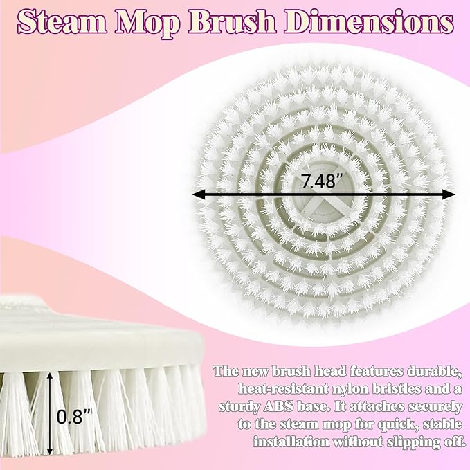 Steam Cleaner Mop Replacement Brush Heads for Shark steam and Scrub mop S7000 S7201 S7005 S7020 S7001C S7000AMZ S8001, Upgraded Scrubbing & Polishing Pads for Deep Cleaning Hard Floors, 2 Pack White