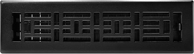 Decor Grates AJH212-BLK Oriental Floor Register, 2x12 Inches, Textured Black