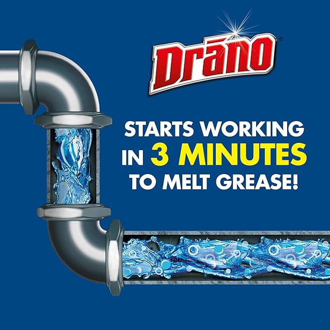 Drano Kitchen Granules Clog Remover, 8.8 oz (Pack of 3)