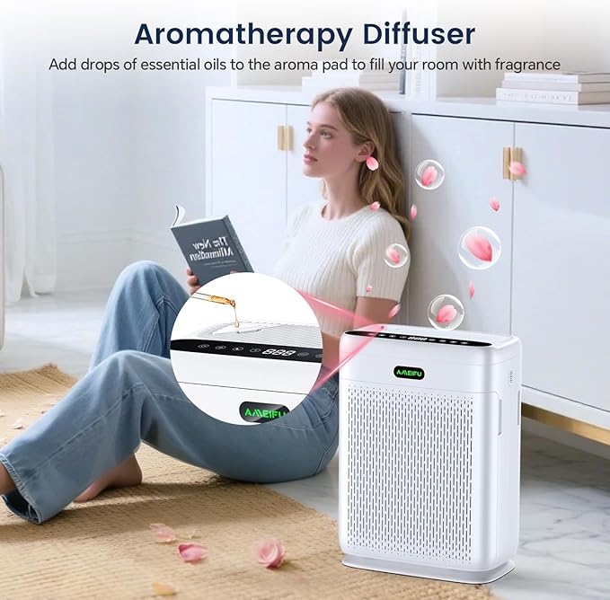 Air Purifiers for Home Large Room with Remote, Up to 3000 Sq Ft, H13 Hepa Double-Sided Air Filter Purifier with PM 2.5 Display Air Quality Sensor,Washable Pre-Filter Air Cleaner for Dust, Pets, Smoke