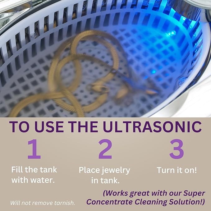 GemOro LUXESPA | Personal Ultrasonic Jewelry & Eyeglass Cleaner with 5 User-Programmable Timed Cleaning Cycles | Professional Performance Machine for Rings Watches Glasses Earrings (1796)