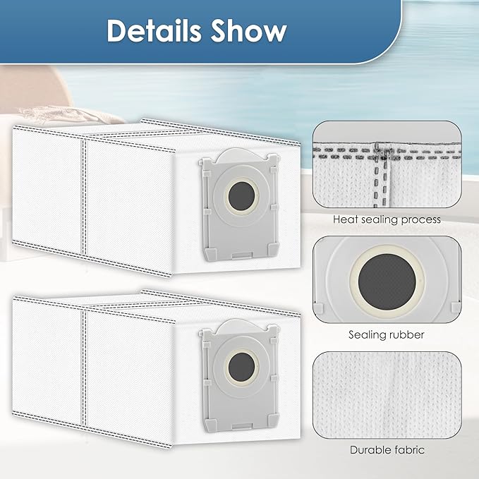 (12 Pack) X8 PRO OMNI Replacement Dust Bags Compatible with ECOVACS DEEBOT X8 PRO OMNI/ T80 Omni/ T30C Omni/ X9 Pro Omni/ T50 MAX PRO Omni/ T50 PRO Omni Robot Vacuum, Canister Bags, Vacuum Bags