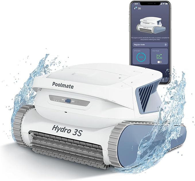 Chasing Hydro 3S Pool Vacuum for Inground Pools, Cordless Pool Cleaner 300 Mins Runtime for Above Ground Pools, Smart Navigation S-Path, 4.1L Filter Basket, Auto Waterline/Wall Cleaning