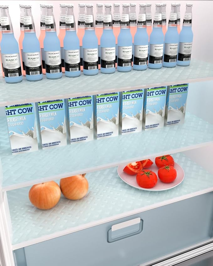 Shelf and Drawer Liner for Kitchen Cabinet, Non-Adhesive 24in x 360in Waterproof Contact Paper Refrigerator Liners Thickened Durable EVA Material Non Slip Mat for Dresser Cupboard Pantry Protector