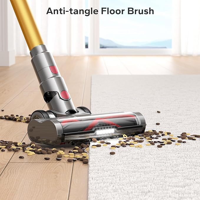55KPA 650W 70Mins Cordless Vacuum Cleaner, Cordless Vacuum with Dual Handle, Stick Vacuum with Aroma Tablet, Anti-Tangle Brush, Rechargeable Wireless Vacumm for Carpets/Hard Floors/Pet Hair