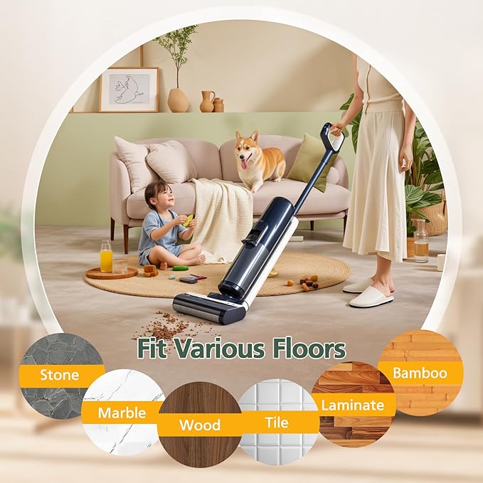 2+4 Pack S5/ S5 Pro Brush Roller and HEPA Filter Set Compatible with Tineco Floor ONE S5/ Floor One S5 Pro Cordless Wet Dry Vacuum Cleaner, 2 Pack Brush Rollers + 4 Pack Vacuum HEPA Filters