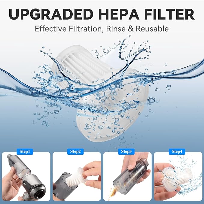 Handheld Vacuum Cleaner, 22000Pa Powerful Car Vacuum Cleaner Cordless, Lightweight Mini Vacuum Air Duster, Rechargeable Portable Vacuum for Car, Home, Kitchen