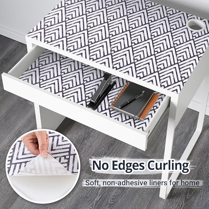 Grip Shelf Liners, Non-Slip Drawer Protector Liner, Non Adhesive Shelves Mat Thickened Plastic Protection for Kitchen Cabinets Cupboards Dresser Pantry Bathroom Office, 11.8in x 20ft