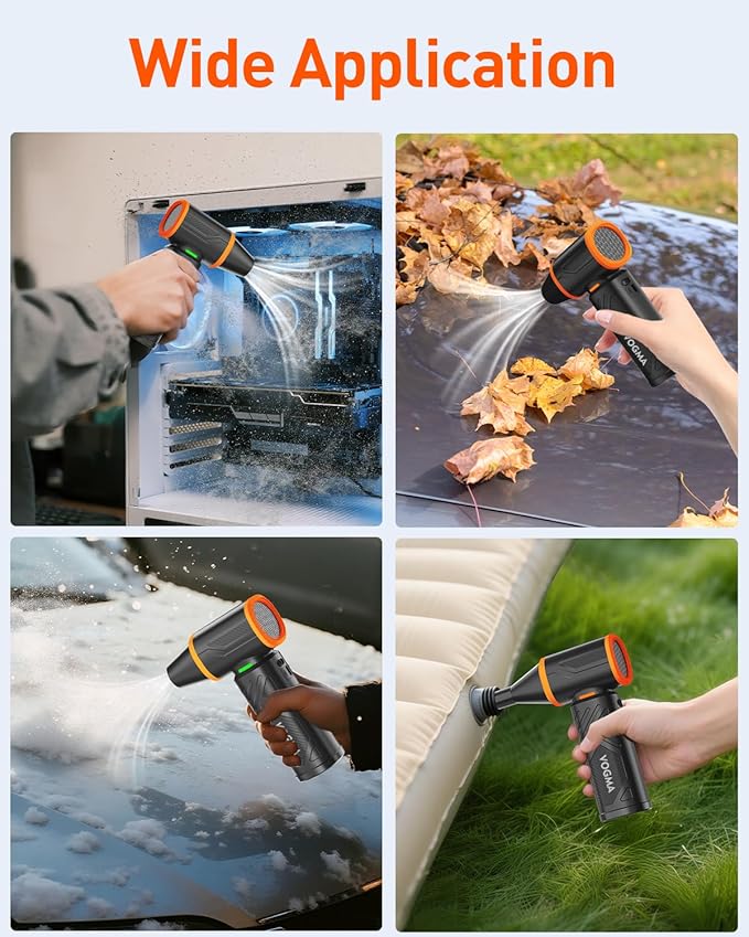 V40 Compressed Air Duster-270000RPM 350G Super Power Electric Air Duster, 10000mAh Cordless Rechargeable Brushless Motor Snow Blower, Stepless-Adjustable Air Blower for PC, Keyboard, Home, Car