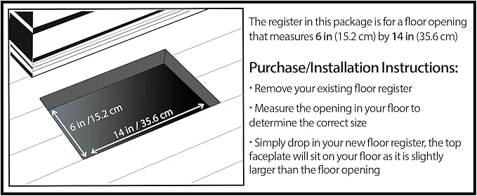 Decor Grates AJH614-NKL Oriental Floor Register, 6-Inch by 14-Inch, Nickel