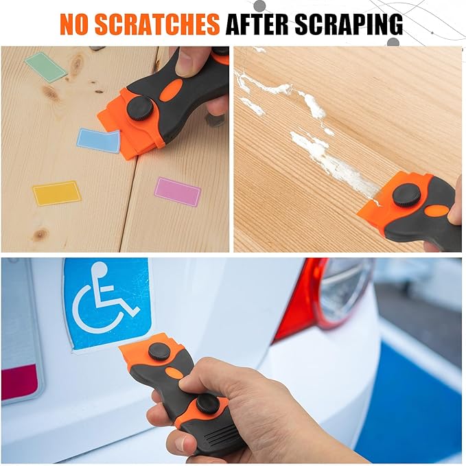 7 Pack Razor Blade Scraper Tool, Razor Scraper, Paint Scraper for Cleaning, With Extra 40Pcs Blade Scraper, For Cooktop, Wall, Floor, Glass Cleaning Scraper