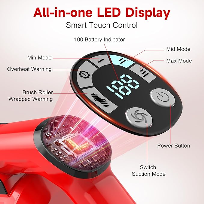 700W 60kPa Cordless Vacuum Cleaner, 8000mAh Brushless Vacuum Cleaners for Home, 6 in 1 Lightweight Stick Vacuum with Mount, 3 Suction Modes, Portable Handheld Cordless Vacuum for Pet Hair/Carpet/Floor