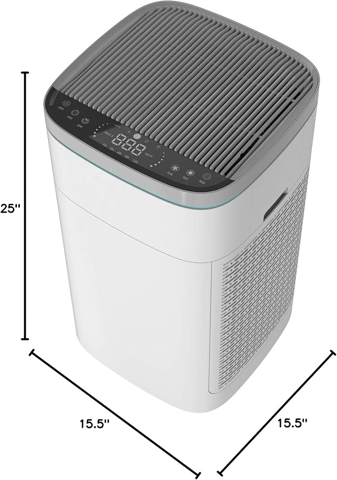 Heaven Fresh HF600 HEPA Air Purifier with Air Quality Sensor and Smart WiFi Connectivity