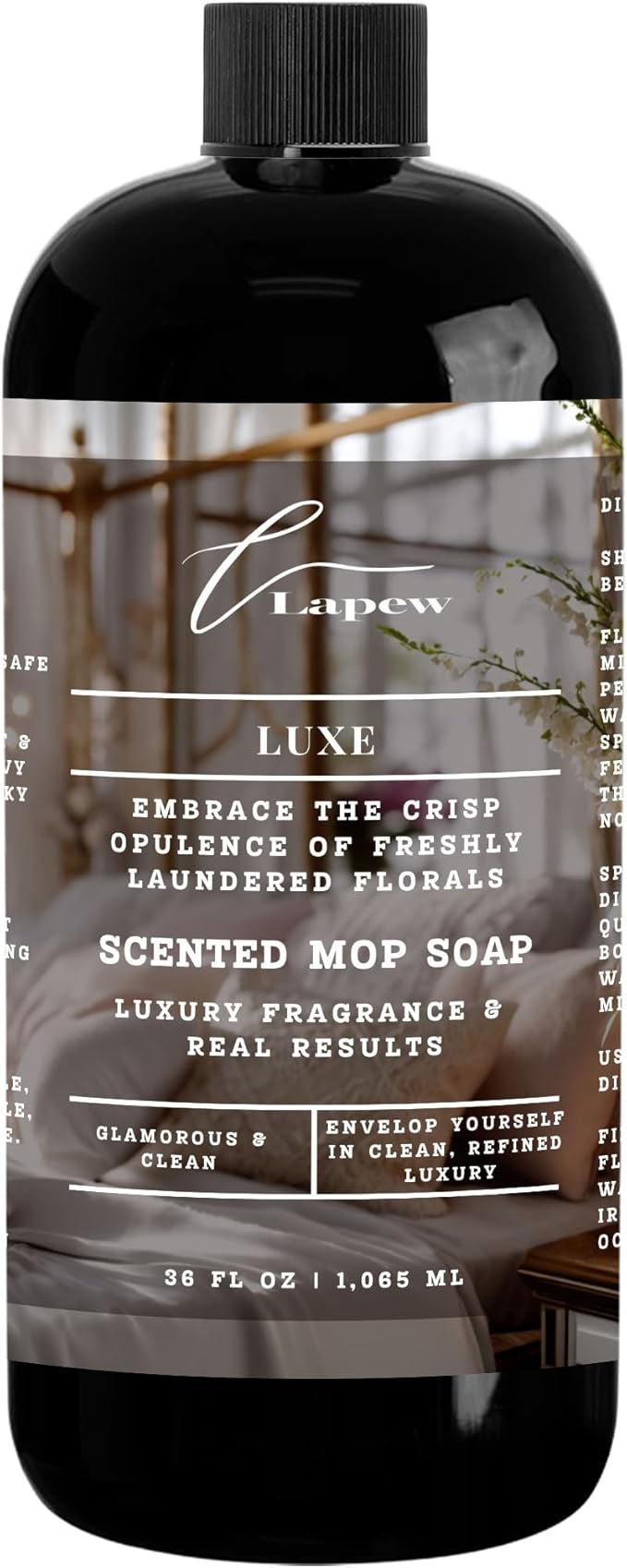 Luxury Floor Cleaner, Scented Mop Soap Concentrate | Hard Floor Cleaner for Tile, Vinyl, Laminate, LVP & Sealed Hardwood | Low-Foam, Streak-Free | 36 oz | Luxe