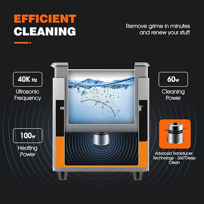 Ultrasonic Cleaner 2L, Digital Ultra Sonic Parts Cleaner with Heater & Timer 40kHz SUS 304 Stainless Steel Lab Sonic Cleaner 110V for Professional Tools,Metal Parts,Jewelry,Eyeglasses