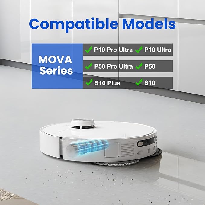 TriCut Brush for Dreame X40 Ultra/X30 Ultra/L40 Ultra/L30 Ultra/L20 Ultra/X40 Master/L10s Ultra/L10s Pro Ultra Robot Vacuum,MOVA S10/S10 Plus/P50/P50 Pro/P10/P10 Pro Ultra Detangle Brush for all Floor