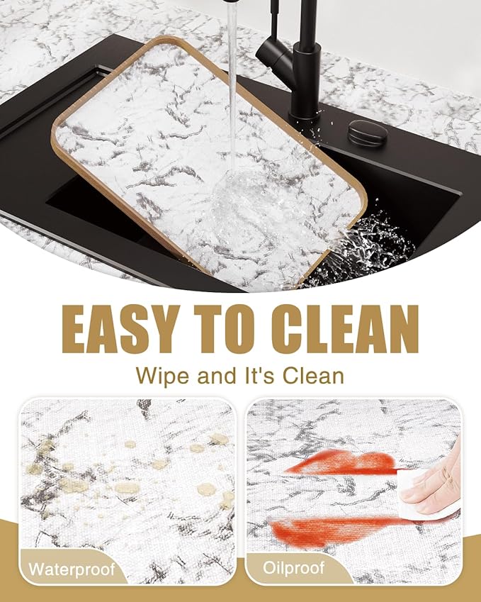 Shelf Liners for Kitchen Cabinets Non-Adhesive, Non-Slip Thickened Shelf Paper Waterproof Washable for Drawer Dresser Pantry Shelve Bathroom Protector Liner