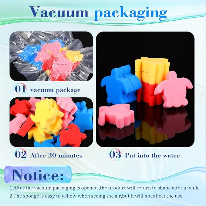 Boao 16 Pieces Oil Absorbing Sponge for Hot Tub Swimming Pool and Spa(Turtle,Multicolor)