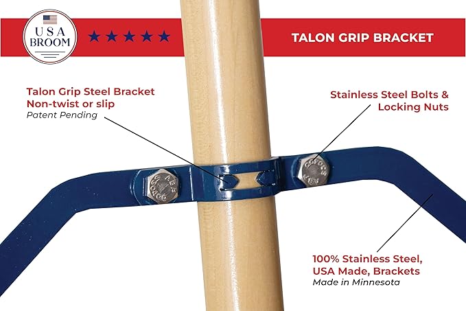 1-Pack - 36" Everyday Sweep Indoor/Outdoor Push Broom with 60" Handle. Ideal for Garages & Shops. Durable American Made Steel Brackets-All Stainless Steel Hardware. No Plastic. 100% USA Made