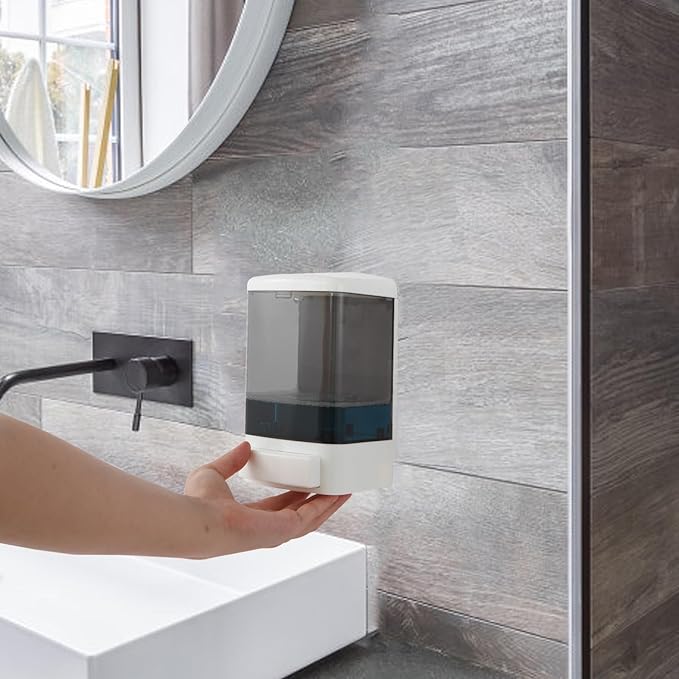 Manual Soap Dispenser 33oz Wall Mount Commercial Hand Soap Dispenser for Bathroom, Kitchen, Refillable Shampoo & Conditioner Dispenser for Liquid Gel