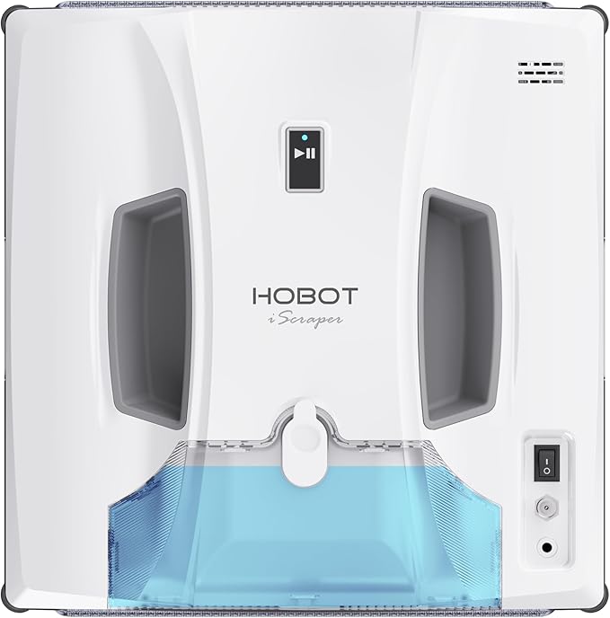 HOBOT-SP10 iScraper Window Cleaning Robot, Spray-Sweep-Scrape, 6000Pa Suction, App + Remote Control, Framed/Frameless Glass, Indoor/Outdoor Use