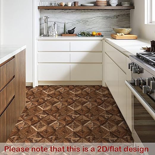 Nuxovilar Peel and Stick Vinyl Floor Tiles, 12"x12" Wood-Pattern Self-Adhesive Flooring (10 Pcs)