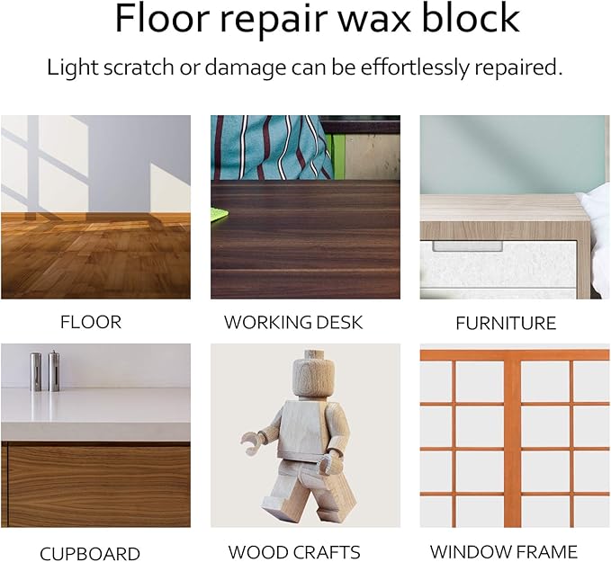 Ejoyous Laminate Floor Repair Kit, Hardwood Floor Repair Kit, 11 Color Floor Wax Wood Floor Furniture Repair Kit Scratches Mending Tool Set for Floors, Worktops, (Only Consumable)