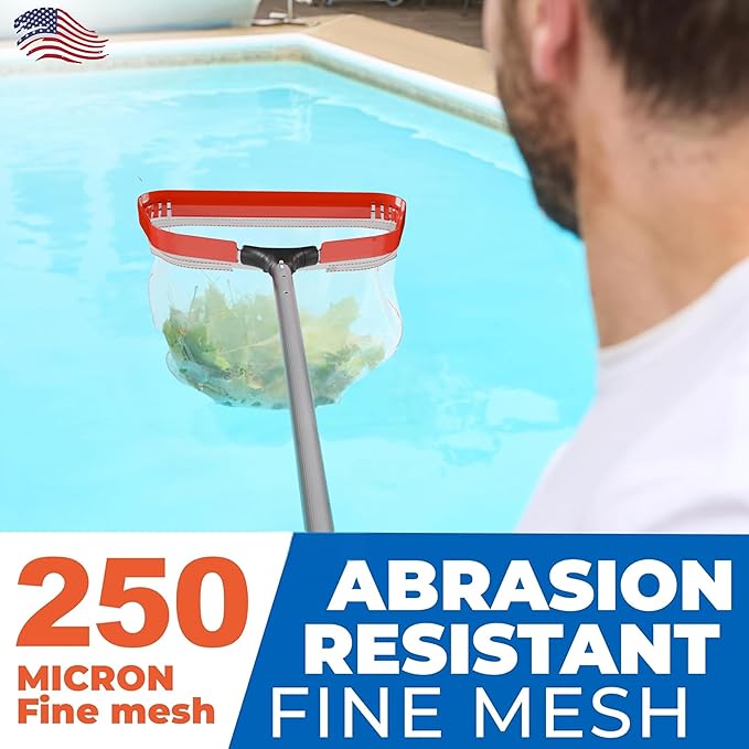 ProTuff PRO Ultimate Silt & Leaf Rake Bundle - 490 Promise Unlimited & Unconditional Replacements - 2-Items: 19" Medium & 17" Fine Mesh Pool Cleaner for Sand, Silt, Pollen, Leaves & Twigs