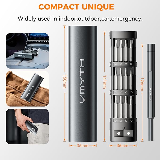 46 in 1 Small Precision Screwdriver Set, Magnetic Electronics Repair Tool Kit with Pop-Up Case, S2 Steel Bits, Mini Torx Star Screwdriver for Computer, Laptop, iPhone, Watch, Glasses, Switch