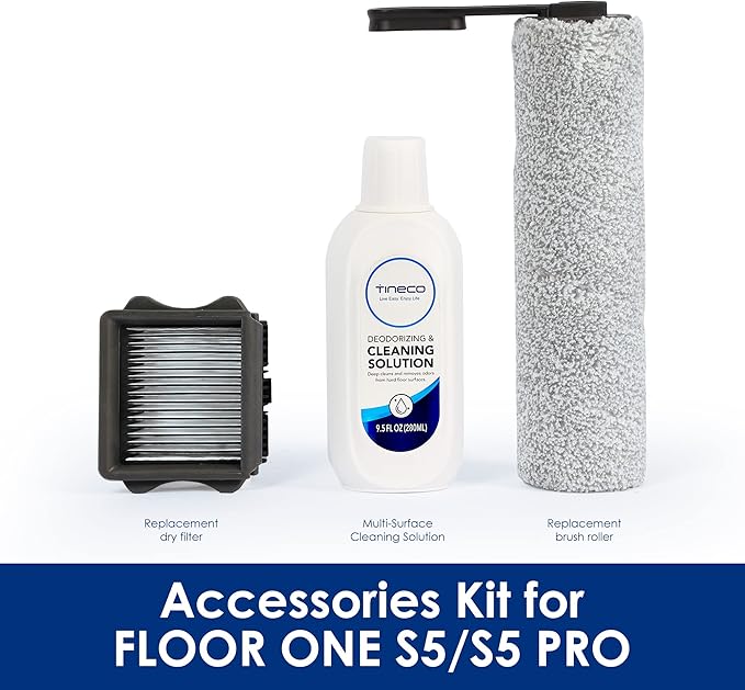 Tineco Floor ONE S5 / iFLOOR 5 Breeze Complete Cordless Stick Vacuum Mop Replacement, HEPA Assembly & Brush Roller & 280ml Solution Set, Not for S5 Combo and Any Other Model