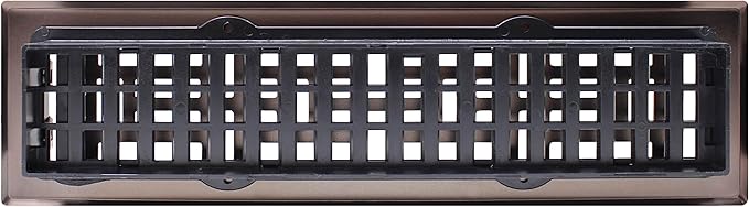 Decor Grates AJH212-RB Oriental Floor Register, 2x12 Inches, Rubbed Bronze Finish