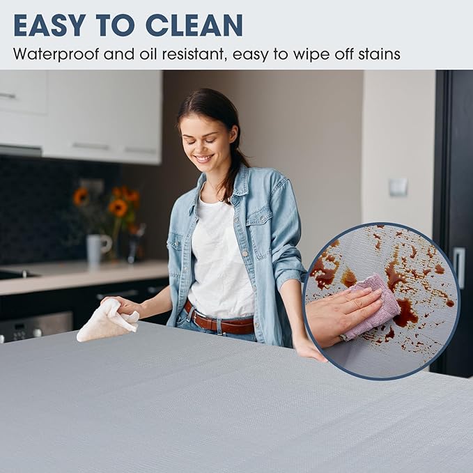 Drawer and Shelf Liner, Non-Slip Kitchen Cabinet Liners Non-Adhesive Thick Strong Grip Waterproof Washable Mats Protect Dresser Shelves Cupboard Bathroom Cabinets, Pure Gray, 18 in X 20 FT