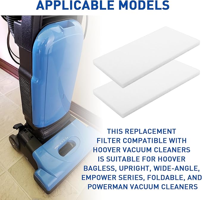 Vacuum Filter for Hoover WindTunnel Bagless, Upright, Widepath, Empower, Foldaway, PowerMax Vacuum Cleaners, compatible with EnviroCare Premium Replacement 3-Layer Ultimate Vacuum Filter - 2 Pack