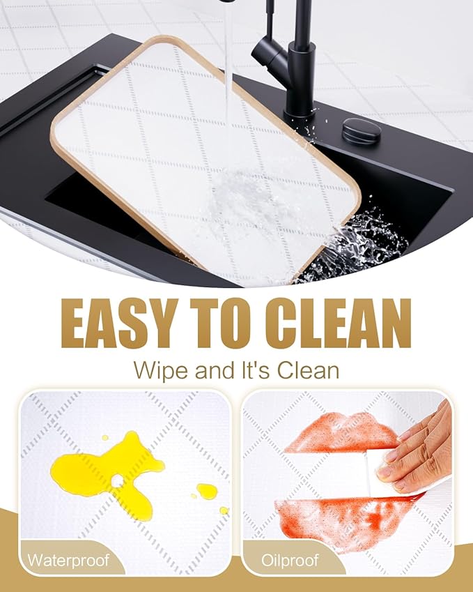 Shelf Liners for Kitchen Cabinets Non-Adhesive 12in x 20FT, Non-Slip Thickened Shelf Paper Waterproof Washable for Drawer Dresser Pantry Shelve Bathroom Protector Liner