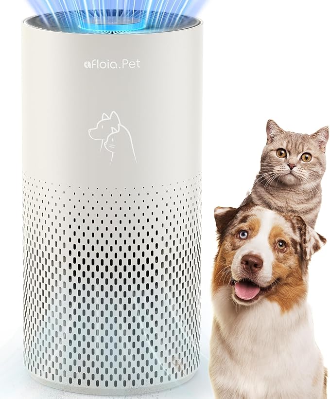 Afloia Air Purifier for Bedroom and Pets Home up to 1780 Ft², 5-in-1 HEPA Filter Air Cleaner with Washable Pre-Filter, Removes Pet Hair, Odors, Dander & Allergies, 22dB Quiet Sleep Mode (Kilo Pet)