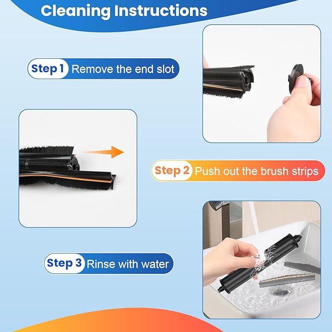 TriCut Brush for Dreame X40 Ultra/X30 Ultra/L40 Ultra/L30 Ultra/L20 Ultra/X40 Master/L10s Ultra/L10s Pro Ultra Robot Vacuum,MOVA S10/S10 Plus/P50/P50 Pro/P10/P10 Pro Ultra Detangle Brush for all Floor