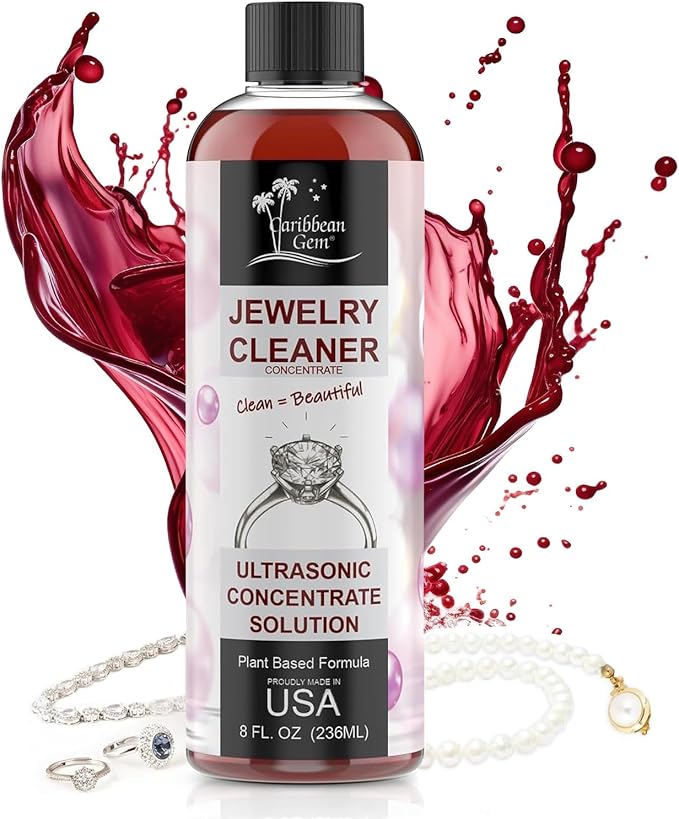 Ultrasonic Cleaner Solution Concentrate - Highly Concentrated All Purpose Cleaning Solution for All Ultrasonic Machines - USA Made Plant Based Eyeglass and Jewelry Cleaner, 8 floz
