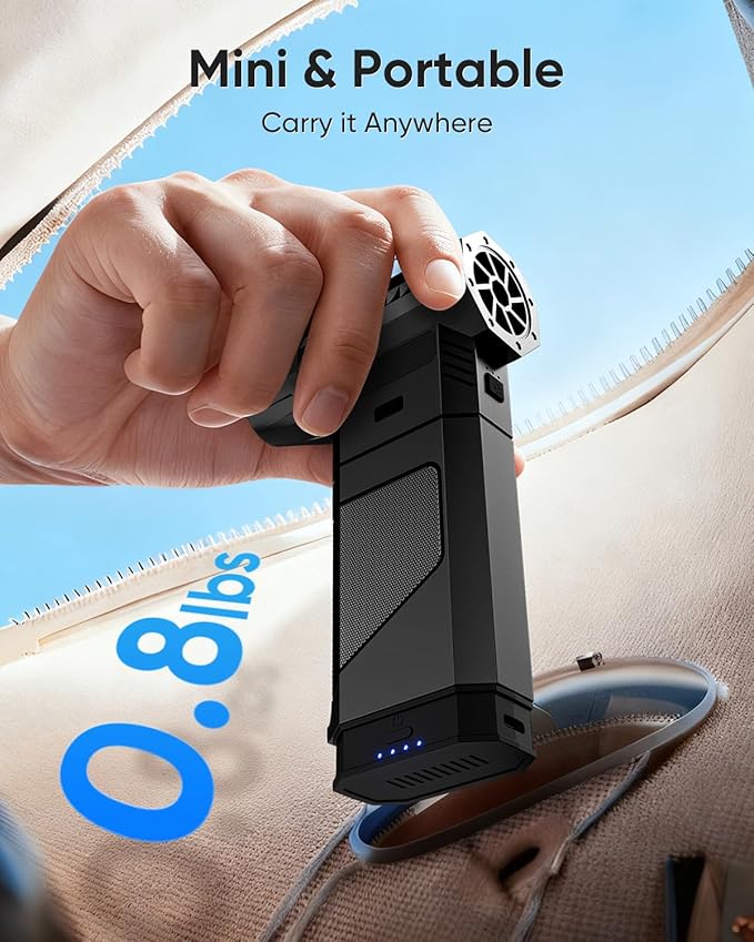 COSANO F3 Electric Air Duster with 2 Magazine-Style Batteries, 220g+ Strong Airflow, 2 Magnetic Nozzles, 3-Speed Cordless Blower with LED, Electric Inflator, Keyboard Duster for PC, Car & Electronics