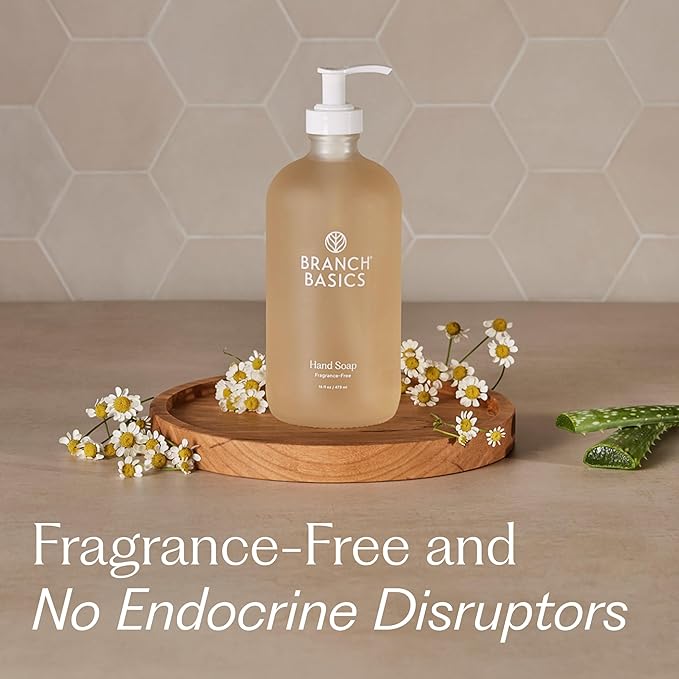 Branch Basics Gel Hand Soap – 16oz Bottle | Plant & Mineral-Based Formula with Aloe, Chamomile & Meadowfoam Oil | Nourishing, Fragrance-Free & Gentle on Sensitive Skin
