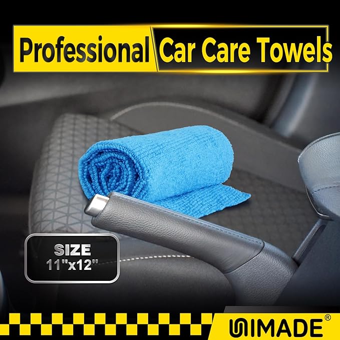Shop Towel Rag, 200 Pack Reusable Rags Bulk Microfiber Cleaning Cloth Lint Free Towels for Car Kitchen Automotive Bar Mechanic Restaurant Garage, 11.5"x 11.5", Blue