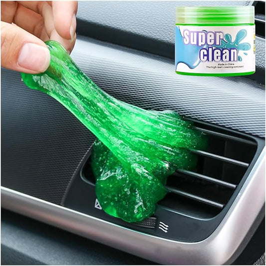 Car Cleaning Gel, Vehicle Dust Detailing Putty Slime Cleaner Kit for Air Vent, Reusable Automotive Interior Detail Clean Mud Removal Tool, Universal for SUV Sedan Truck (Green)