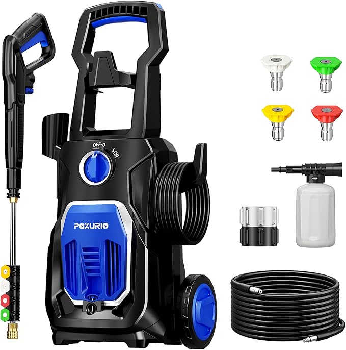 Electric Pressure Washer, 4000PSI 2.8 GPM Power Washer with Foam Cannon 35FT Hose Electric High Pressure Washer for Fences, Patios, Decks, Patios and Cars Powerwasher