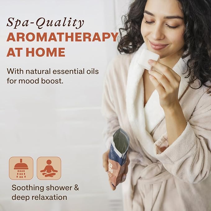 Shower Steamers Aromatherapy - USA Made with Natural Ingredients, Valentines Day Gifts, Large Shower Tablets with Orange & Fir Essential Oil, Relaxation Gifts for Women & Men, Self Care Spa Day Gifts