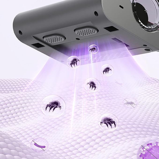 Generic Bed Vacuum Cleaner, Handheld Deep Mattress Upgrade Cordless Vacuum Cleaner Effectively Cleans Bedding, Pillows, Carpets, Fabric Upholstery and Other Fabric Surfaces, Purple